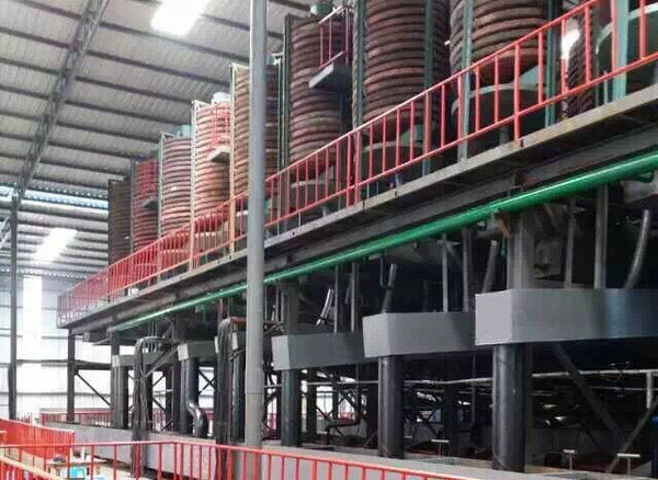 公司螺旋溜槽客户使用现场